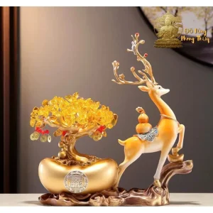 Hươu Tài Lộc Kéo Cây Kim Tiền - Thịnh Vượng, Giàu Có