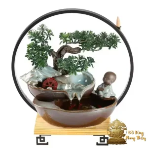 Tiểu Cảnh Thác Nước Phong Thủy Trang Trí Không Gian Sống