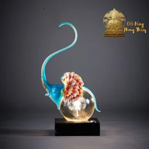 Tượng Voi Phong Thủy Hoa Sen